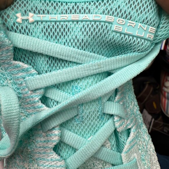 Under Armour Womens Threadborne Blue Running Shoes Size 8.5 Teal/Aqua Mesh - Picture 4 of 8